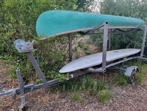 Trailer voor 2 kano's, Watersport en Boten, Kano's, Zo goed als nieuw, Kajak, Ophalen