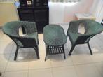 Table basse + fauteuil en osier, Maison & Meubles, Fauteuils, Moins de 50 cm, Enlèvement, Utilisé, 75 à 100 cm