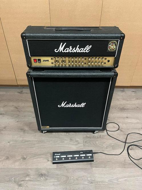 Marshall JVM410h + 1960b cab, Musique & Instruments, Amplis | Basse & Guitare, Comme neuf, Enlèvement