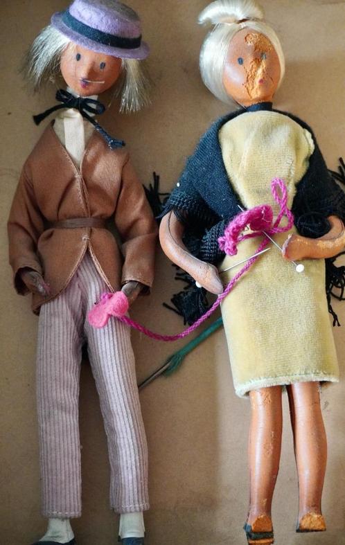 Antieke poppen Peynet les Grands Parents, Verzamelen, Poppen, Gebruikt, Ophalen of Verzenden