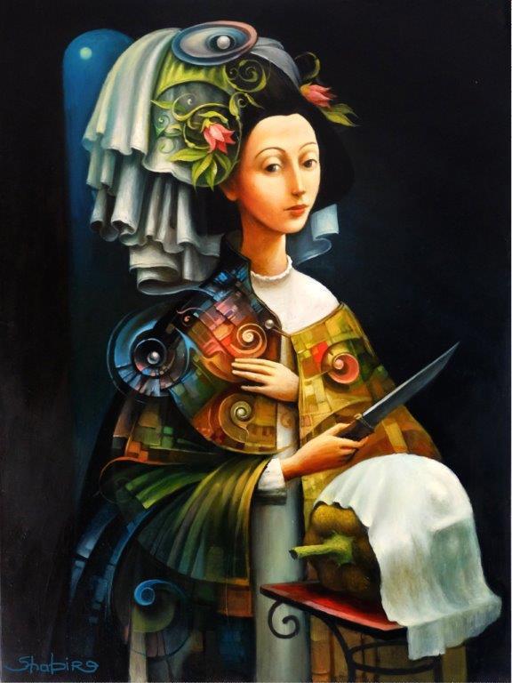 “Judith” door Boris Shapiro. 90x70 cm, Antiek en Kunst, Kunst | Schilderijen | Klassiek, Ophalen of Verzenden