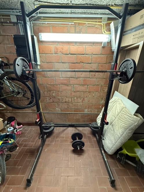 Domyos Rack 500 - rack de musculation et tractions + poids, Sport en Fitness, Fitnessmaterialen, Gebruikt, Ophalen