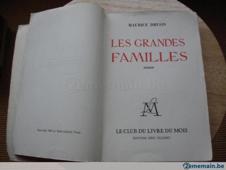 De grote families, Maurice Druon, Boeken, Romans, Gelezen, Ophalen