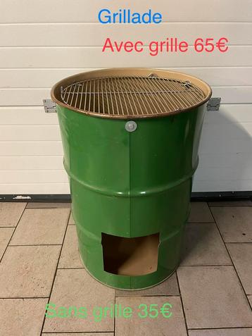  65€   Tonneau grillade au  de  grille incluse