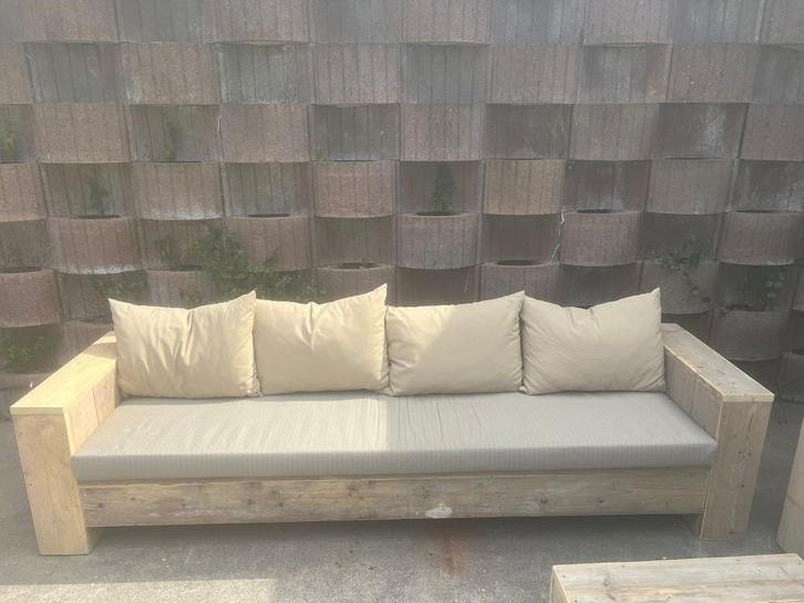 STEIGERHOUT SHOWROOM LEEGVERKOOP TOT WEL 80% KORTING TUINSET, Tuin en Terras, Tuinsets en Loungesets, Gebruikt, Loungeset, Steigerhout