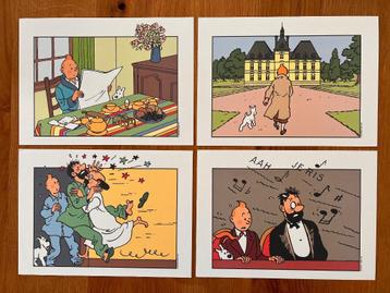 Kuifje: 4x lithografie (Hergé) beschikbaar voor biedingen