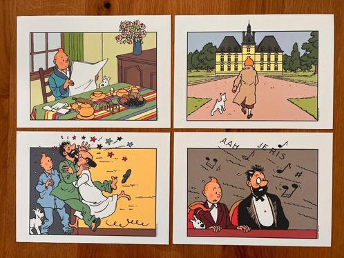 Kuifje: 4x prent/litho (Hergé), Boeken, Stripverhalen, Nieuw, Complete serie of reeks, Ophalen of Verzenden