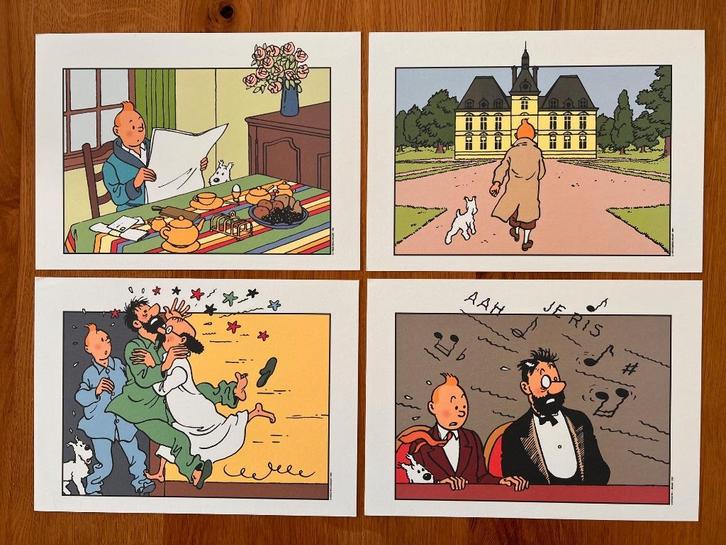 Kuifje: 4x lithografie (Hergé), Boeken, Stripverhalen, Nieuw, Complete serie of reeks, Ophalen of Verzenden
