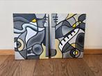 Schilderijtjes met muziekinstrumenten - abstract - op canvas, Ophalen