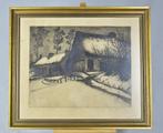 Vieilles chaumières sous la neige  litho R Van de Sande, Enlèvement