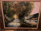 Mooi landschap schilderij met mooie kader., Antiek en Kunst, Ophalen
