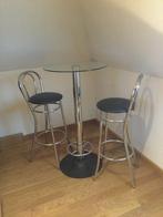Hoge tafel met 2 barkrukken, Ophalen, Zo goed als nieuw