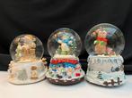 3 grote snowglobe - sneeuwbol met muziekdoos, Diversen, Kerst, Ophalen of Verzenden, Gebruikt