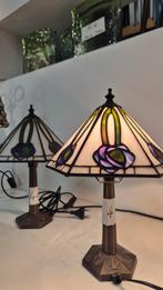 Tiffany set van 2 prachtige tafellampen, hoogte 35 cm, Ophalen