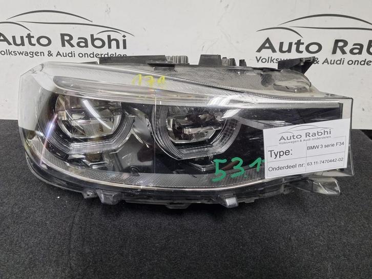 Bmw 3 serie f34 koplamp Rechts Bi xenon led 63-11-7470442-02, Auto-onderdelen, Verlichting, BMW, Gebruikt, Ophalen of Verzenden