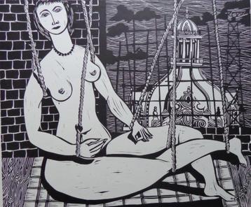 JEAN-JACQUES DE GRAVE / BRISTOL / ZW-W LINOSNEDE / 44x56cm beschikbaar voor biedingen