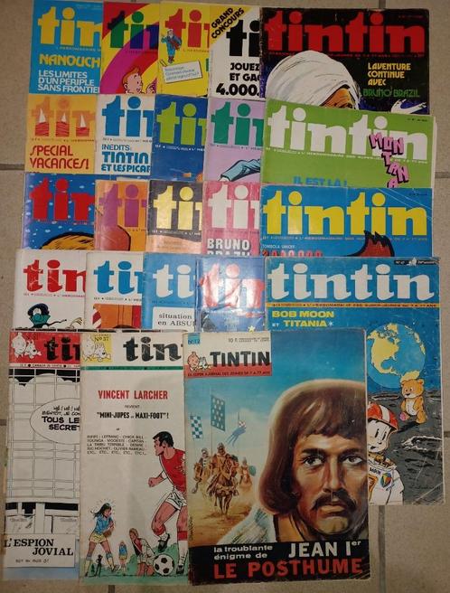 Journal TINTIN - lot de 23 anciens magazines, Collections, Revues, Journaux & Coupures, Journal ou Magazine, 1960 à 1980, Enlèvement ou Envoi