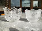 2 Glazen windlichten, Overige materialen, Ophalen of Verzenden, Zo goed als nieuw, Kaars