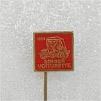 SP0429 Speldje Singer Voiturette 1904 rood, Collections, Broches, Pins & Badges, Utilisé, Enlèvement ou Envoi