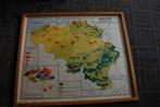 kaart België (met houten kader ) en landbouw, Boeken, Atlassen en Landkaarten, Ophalen, Gelezen, België, Landkaart