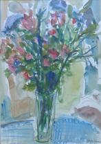 ALBERT DE DEKEN / BLOEMEN / ORIGINEEL WERK / 56x44cm / KADER, Ophalen of Verzenden