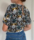 H&M Blouse met print | Maat 34 | Zwart, turkoois en andere, Enlèvement ou Envoi, Comme neuf, Taille 34 (XS) ou plus petite, H&m