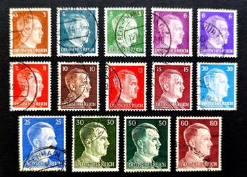 Deutsches Reich: 14X verschillende A.Hitler 01/08/1941 beschikbaar voor biedingen