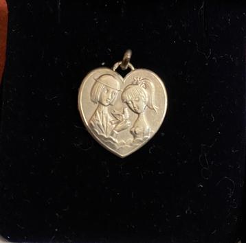 Pendentif « Les Amoureux de Peynet «  St.Valentin., Comme neuf, Enlèvement, Cœur, Argent