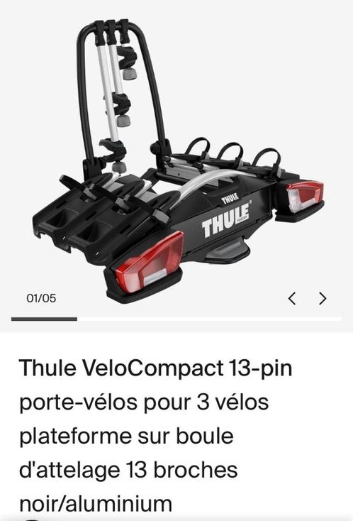 Location Porte Vélos THULE Vélocompact 926, Auto diversen, Fietsendragers, Zo goed als nieuw, Trekhaakdrager, 3 fietsen of meer