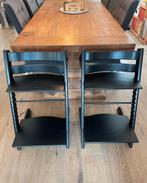 2 Tripp Trapp noires, Stokke, parfait état, Enlèvement ou Envoi, Neuf, Chaise évolutive, Plateau amovible