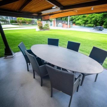NIEUWE XXL Elips tuintafel 2600x1100cm 12mmVOLKERAMIEK  beschikbaar voor biedingen