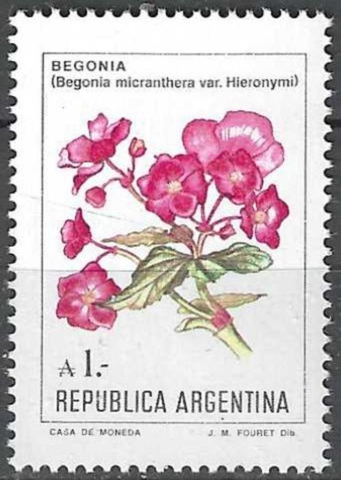 Argentinie 1985 - Yvert 1480 - Begonia micranthera (PF), Timbres & Monnaies, Timbres | Amérique, Non oblitéré, Envoi
