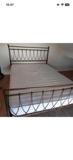 Tweepersoonsbed, Huis en Inrichting, Slaapkamer | Bedden, Ophalen, Bruin, Tweepersoons, 140 cm