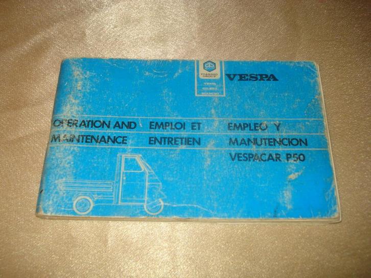 Ancienne Notice d'Utilisation et Entretien pour Vespacar P50, Auto diversen, Handleidingen en Instructieboekjes, Ophalen of Verzenden
