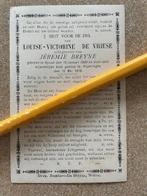 OORLOG 14-18 Louise DE VRIESE Duitse Bom te Poperinge 5/1918, Verzamelen, Ophalen of Verzenden, Bidprentje