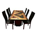 Maurice Villency GC Colombo Italia zwart hoogglans eethoek, Ophalen, Zo goed als nieuw, Vijf personen of meer, Vintage post modern postmodern italiaans design