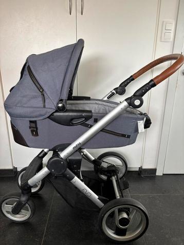 Mutsy Evo wagen - wieg+buggy, m c adapter,regenhoes,slaapzak, Ophalen, Zo goed als nieuw, Kinderwagen, Mutsy
