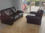 TOP mooie en propre Lederen zetels kwaliteitssalon 2+1, Huis en Inrichting, Ophalen of Verzenden, Zo goed als nieuw