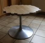 Authentieke  vintage salontafel massief eik, Ophalen, Gebruikt, Rond, 50 tot 100 cm