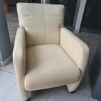 Eetkamerstoelen met wieltjes, Ophalen, Gebruikt, Wit, Leer