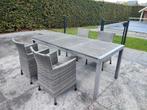 Tafel + 4 stoelen, Tuin en Terras, Tuinsets en Loungesets, Ophalen, Gebruikt, Kunststof, Tuinset