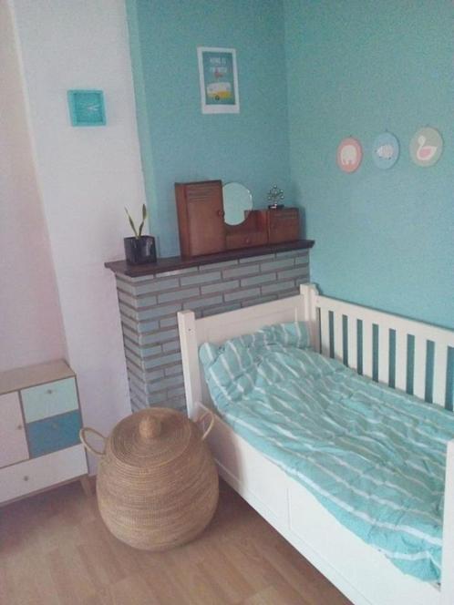 baby- en kinderbed kidsmill, Kinderen en Baby's, Kinderkamer | Bedden, Gebruikt, 140 tot 160 cm, 70 tot 85 cm, Lattenbodem, Matras