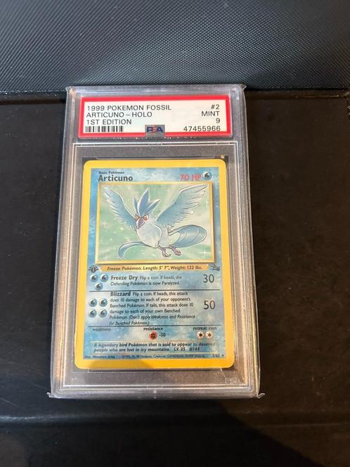 2/62 articuno 1e psa 9 € 400,00 holo, Hobby en Vrije tijd, Verzamelkaartspellen | Pokémon, Losse kaart, Ophalen of Verzenden