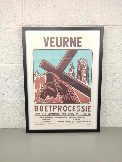 Affiche boetprocessie Veurne 1970's, Verzamelen, Posters, Zo goed als nieuw, Ophalen of Verzenden