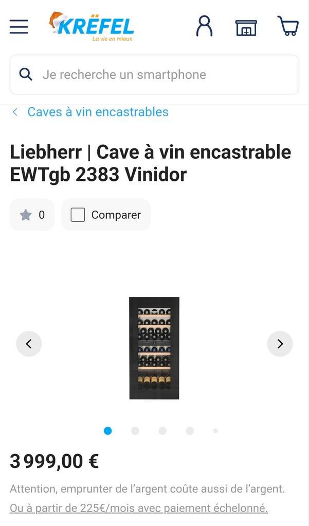 Frigo cave à vin LIEBHERR NEUVE SCELLÉE, Collections, Vins, Enlèvement