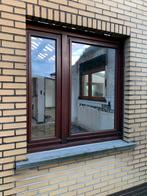 Houten raam, dubbel glas, 1,4 m breed, 1,39 m hoog, Ophalen, Gebruikt