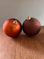 Set van 2 XL koperen kerstballen, Ophalen of Verzenden, Gebruikt