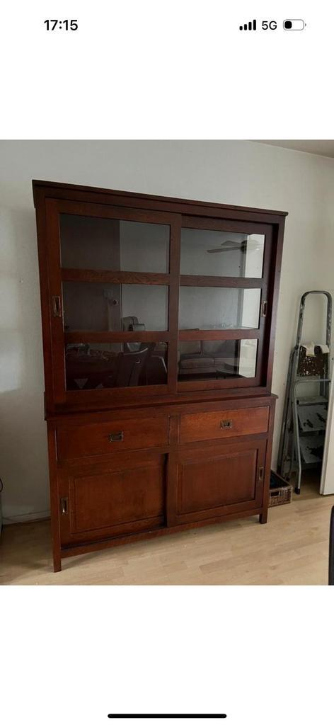 Buffetkast teak met schuifdeuren en 2 grote lades, Huis en Inrichting, Kasten | Wandmeubels, Gebruikt, 150 tot 200 cm, Minder dan 150 cm