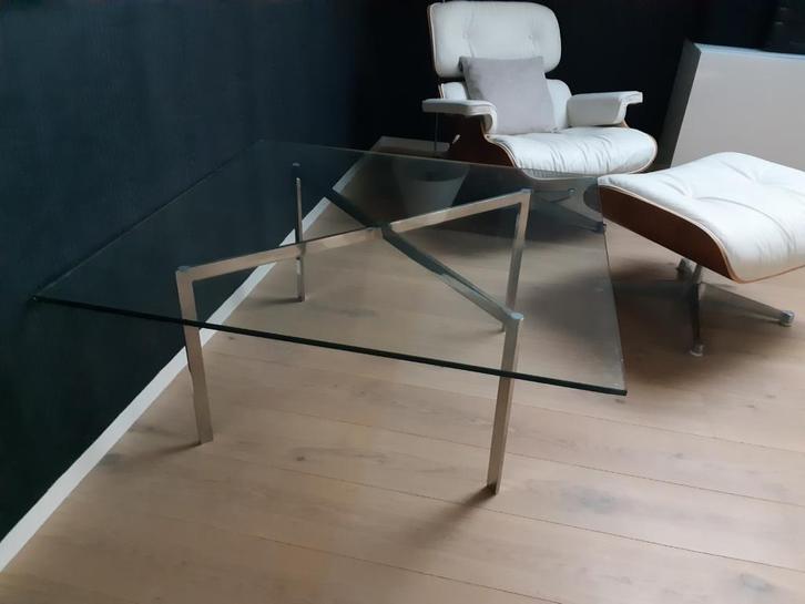 prachtige glazen salontafel, Huis en Inrichting, Tafels | Bijzettafels, Gebruikt, Vierkant, Glas, Ophalen