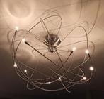 Stijlvolle halogeenverlichting in geborsteld inox, Huis en Inrichting, Lampen | Hanglampen, Modern, Gebruikt, Metaal, 50 tot 75 cm